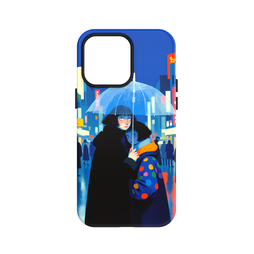 Rainy Day, Shared Umbrella - Romantic Phone Case