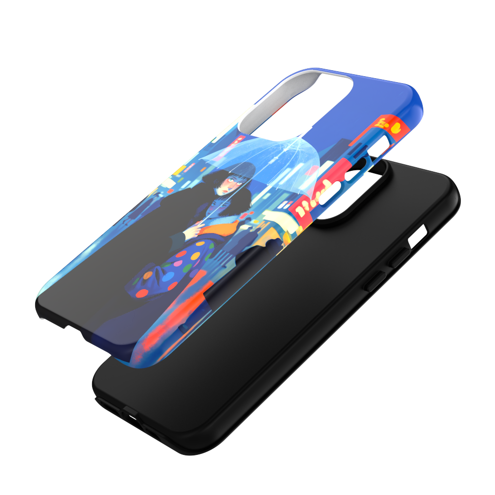 Rainy Day, Shared Umbrella - Romantic Phone Case