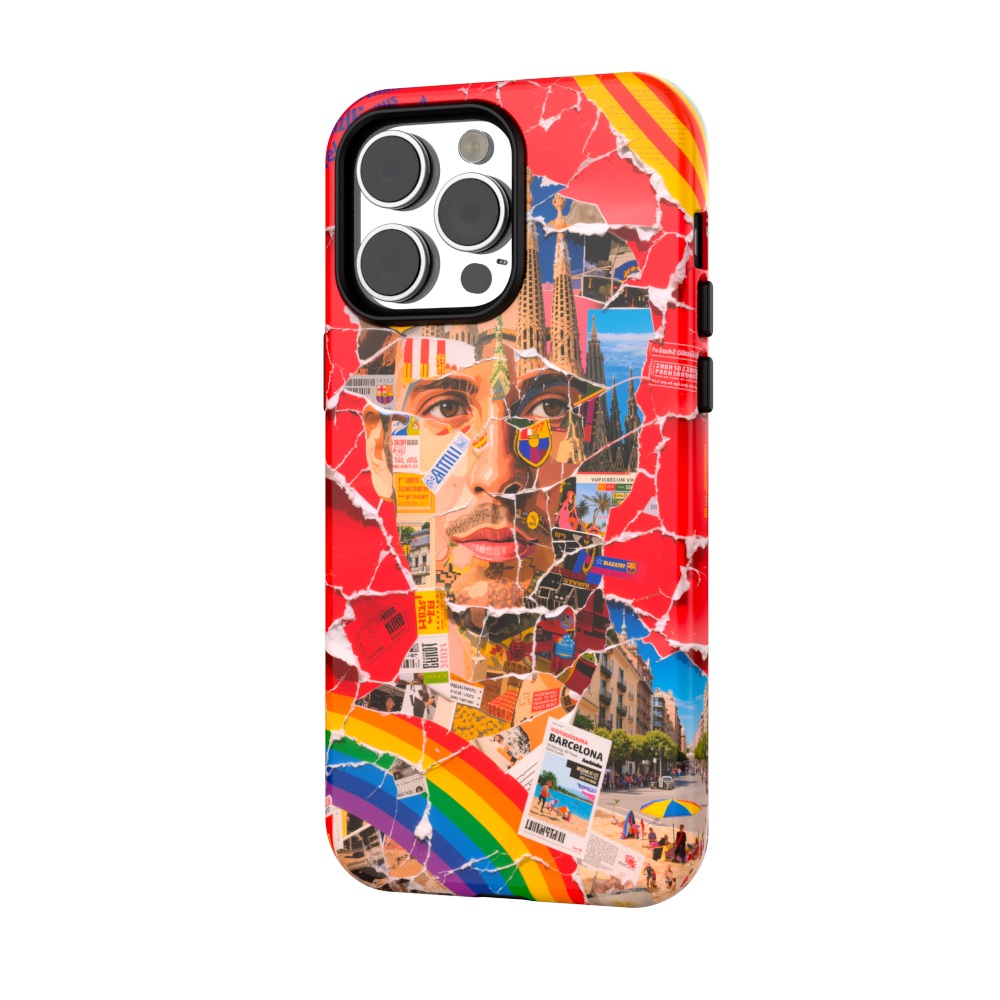 Barcelona Passion - Collage Art Case
